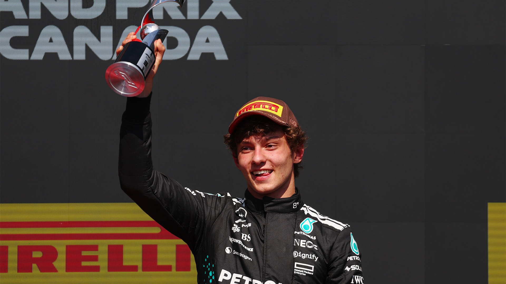 Antonelli y los pilotos más jóvenes en el podio de Formula 1