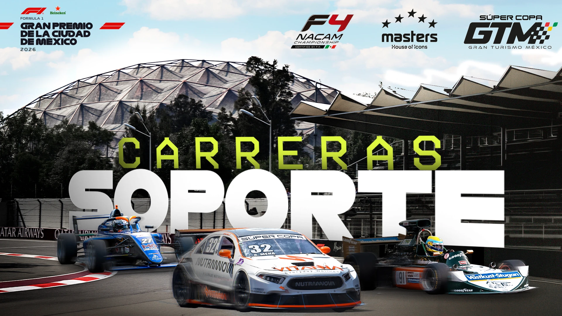 Master Historic Racing, Formula 4 y Súper Copa regresan al México GP 2026 como carreras de soporte